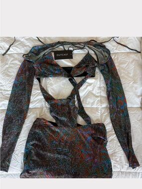 Outcast Eleanor Mini Dress Multicolor Abstract Print Mini Dress - worn once